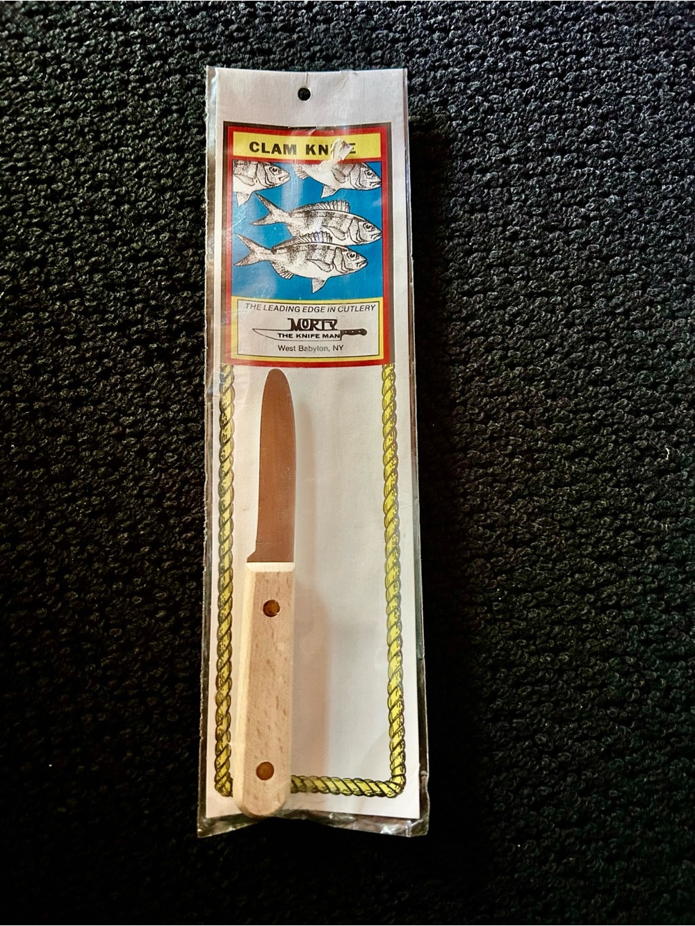 Stainless Steel Clam Knife with Natural  Wooden Handle -